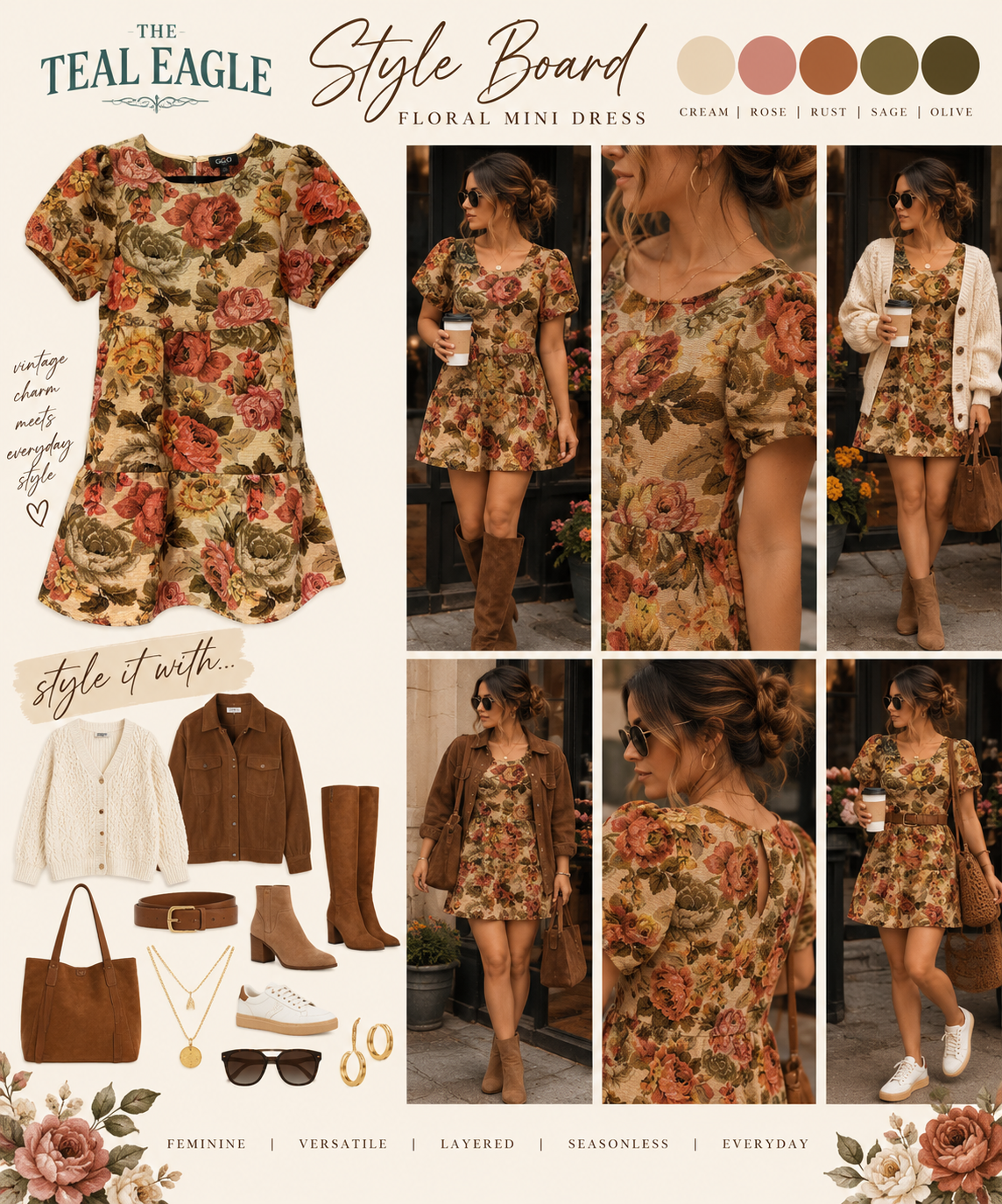 Floral Upholstered Jacquard Dress