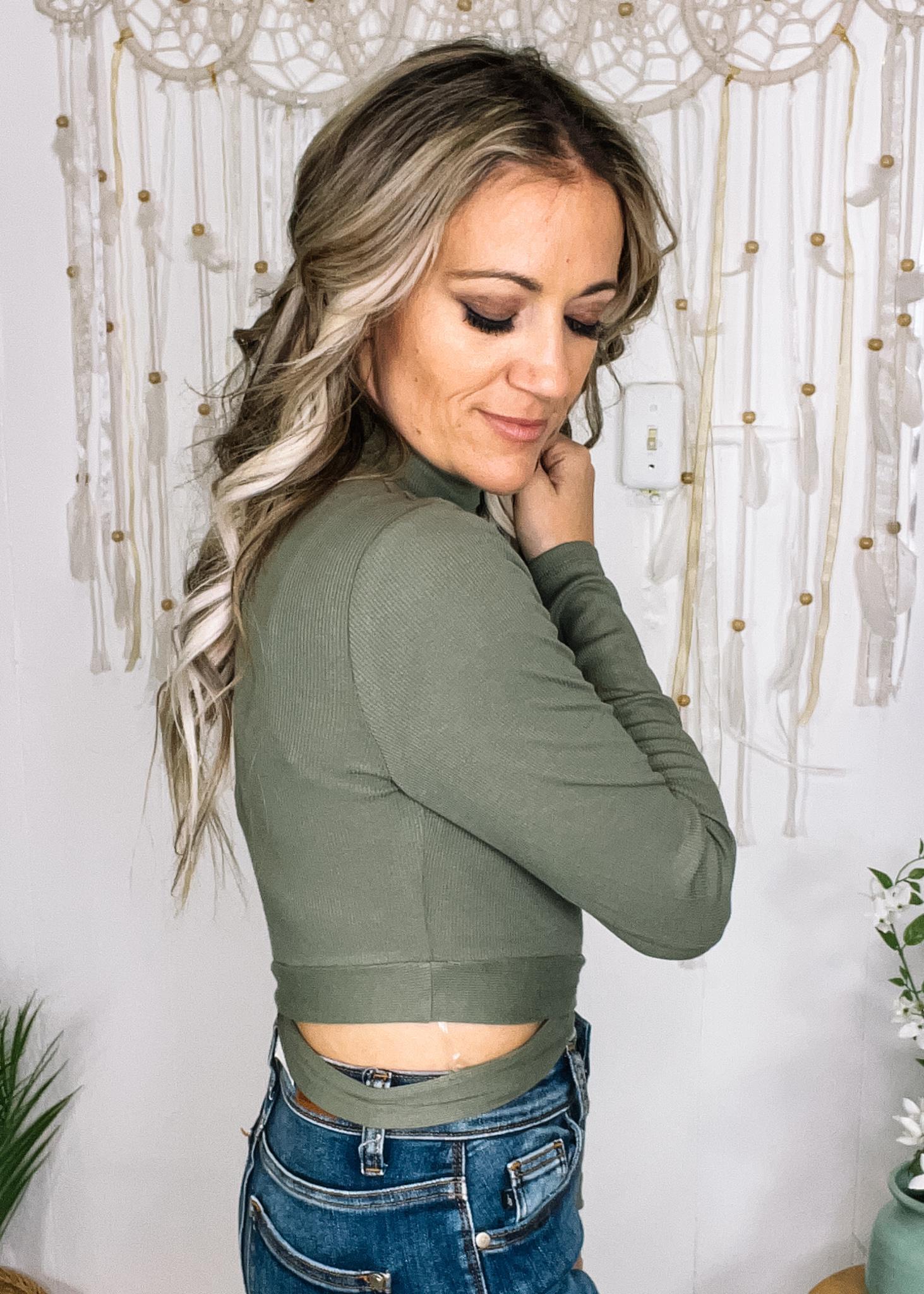 Cross Wrap Cut Out Top – The Teal Eagle Boutique