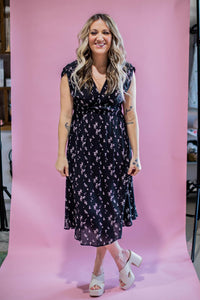 Ditsy Floral Grecian Midi Dress