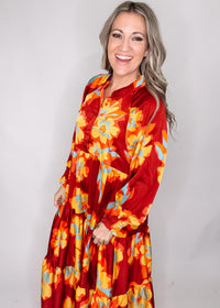 BLACK FRIDAY -Rouge Floral Maxi Dress