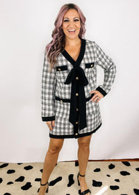 Tweed Black and White Mini Dress