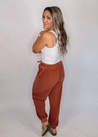 Washed Drawstring Waist Joggers