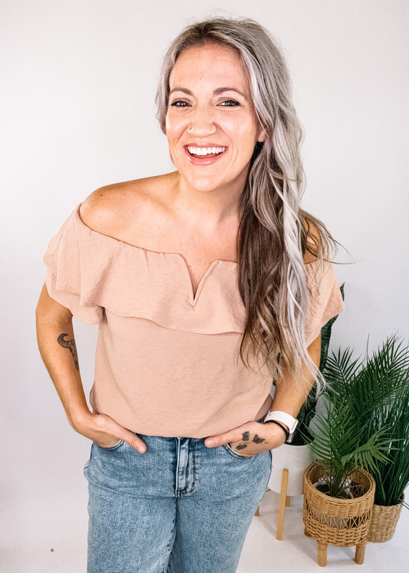 Mocha Off The Shoulder Top