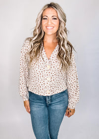 Floral Rib Knit Cardigan
