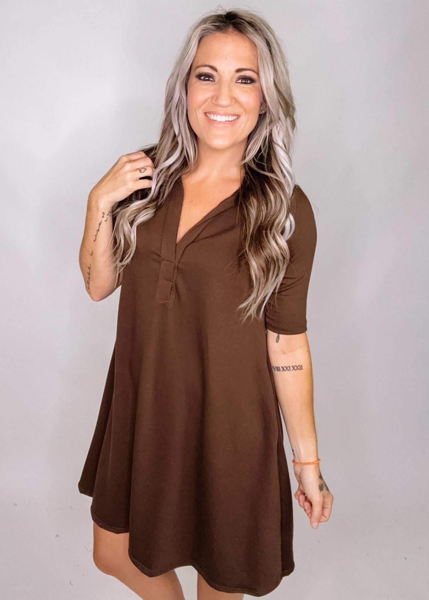 Half Sleeve Polo Mini Dress Medium / Olive Half Sleeve Polo Mini Dress Medium / Olive