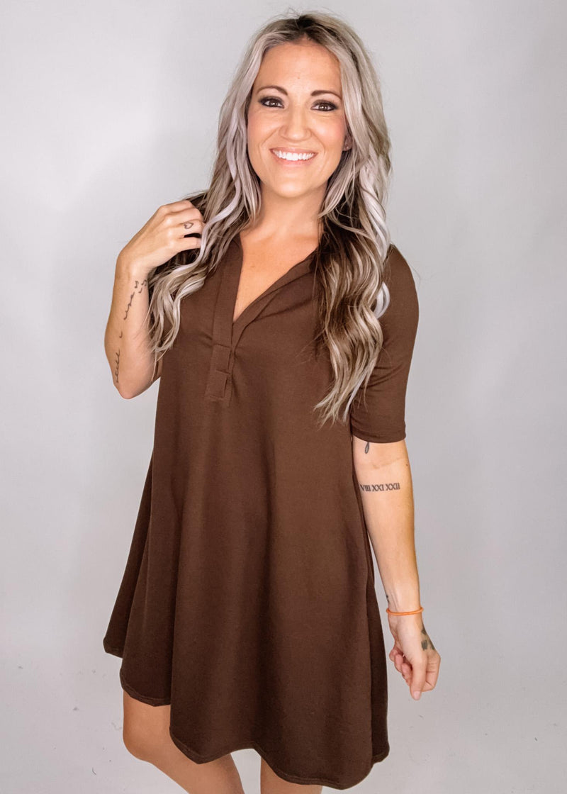 Half Sleeve Polo Mini Dress