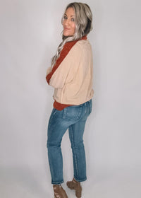 High Neck Zip Up Two Tone Jacquard Jacket
