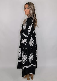 Jodifl Black and White Damask Dress