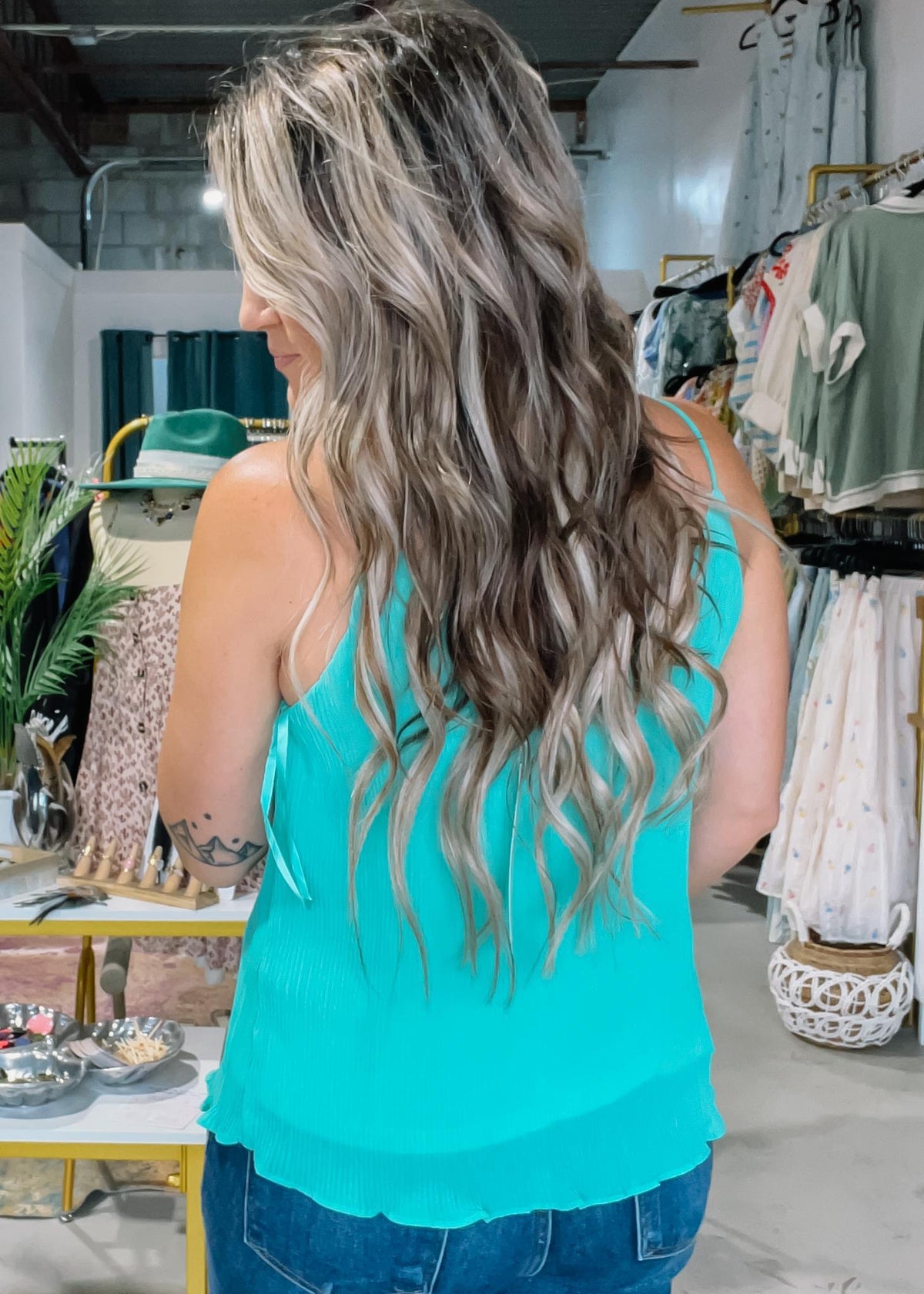 Jade Pleated Cami Top