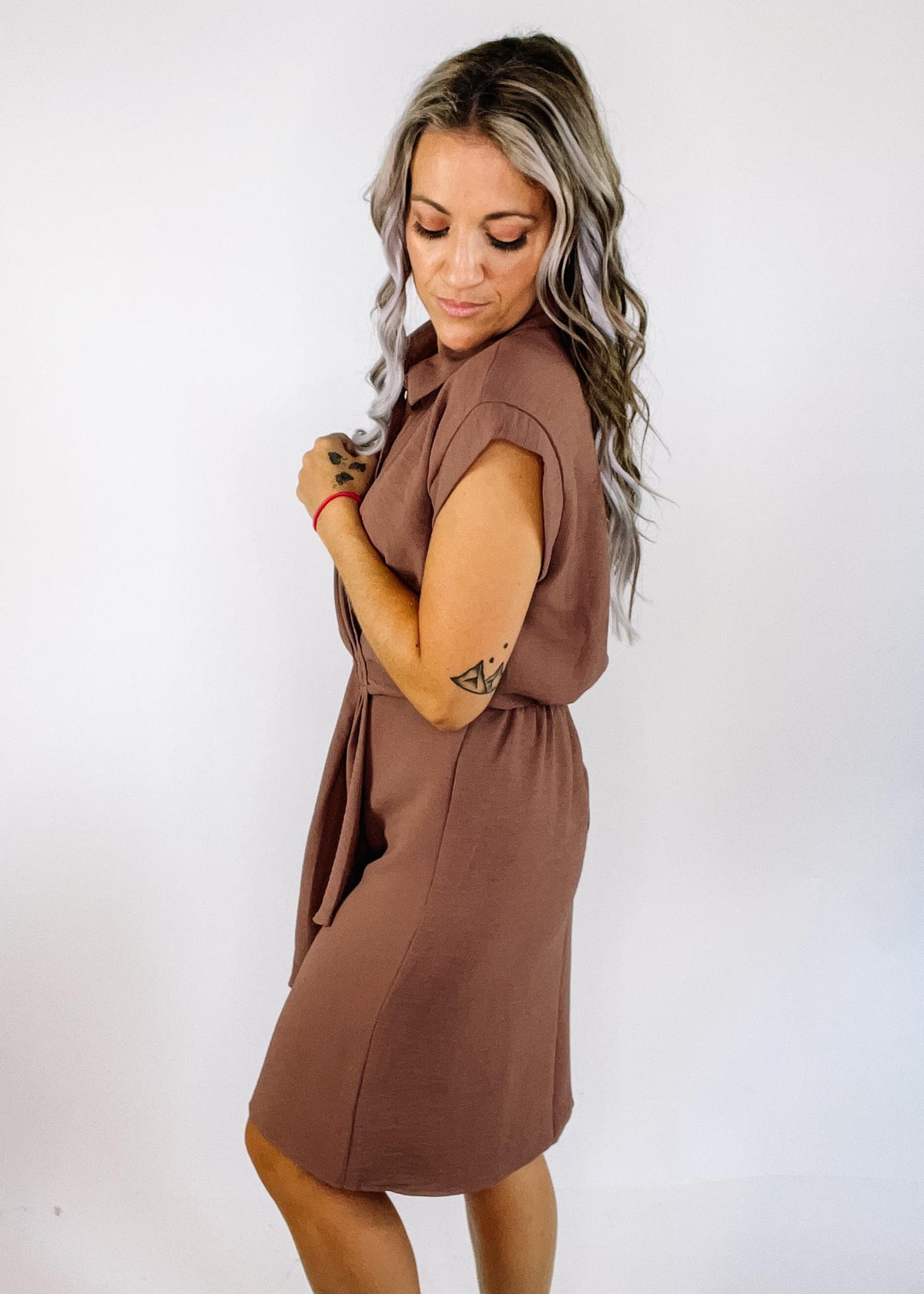 Textured Mocha Dress