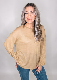 Gold Lurex Scoop Back Top