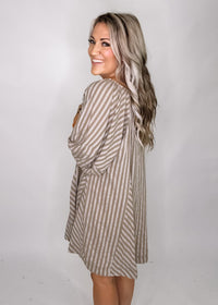 Mocha Stripe Swing Dress