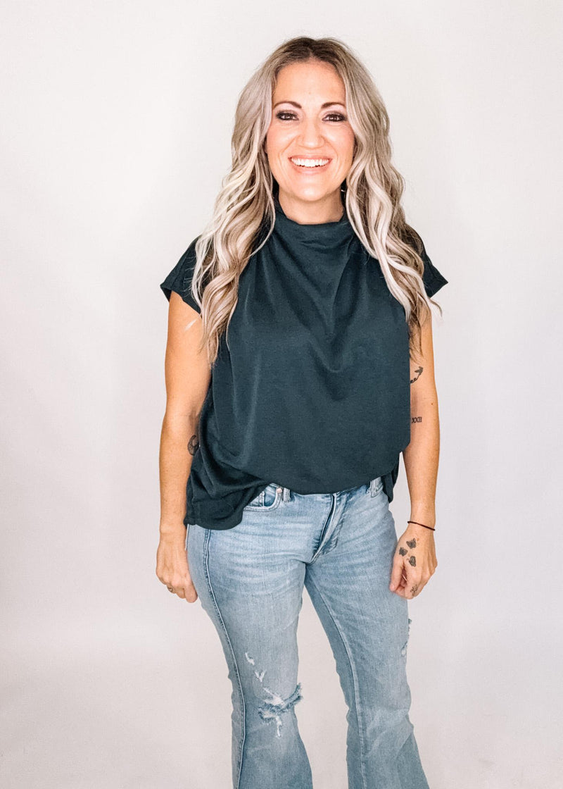 Midnight Drape Neck Blouse