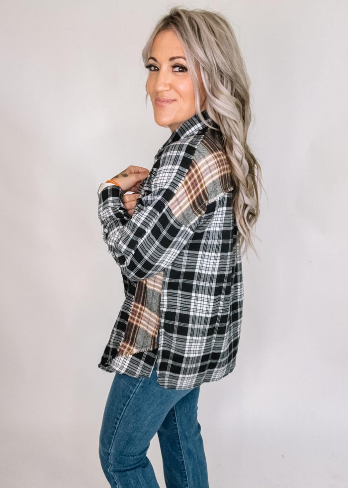 Dual Plaid Button Up Top