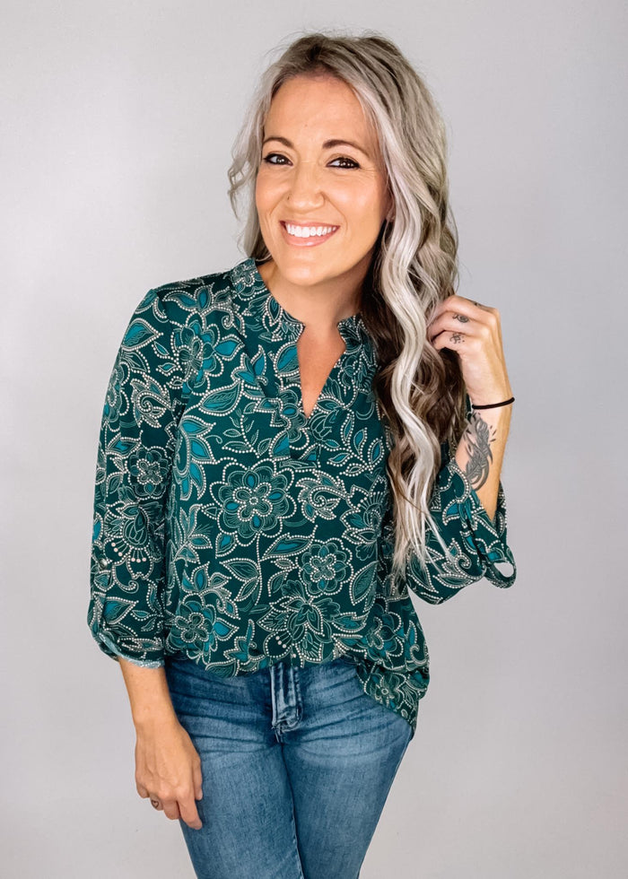 Hunter Green Lizzy Top