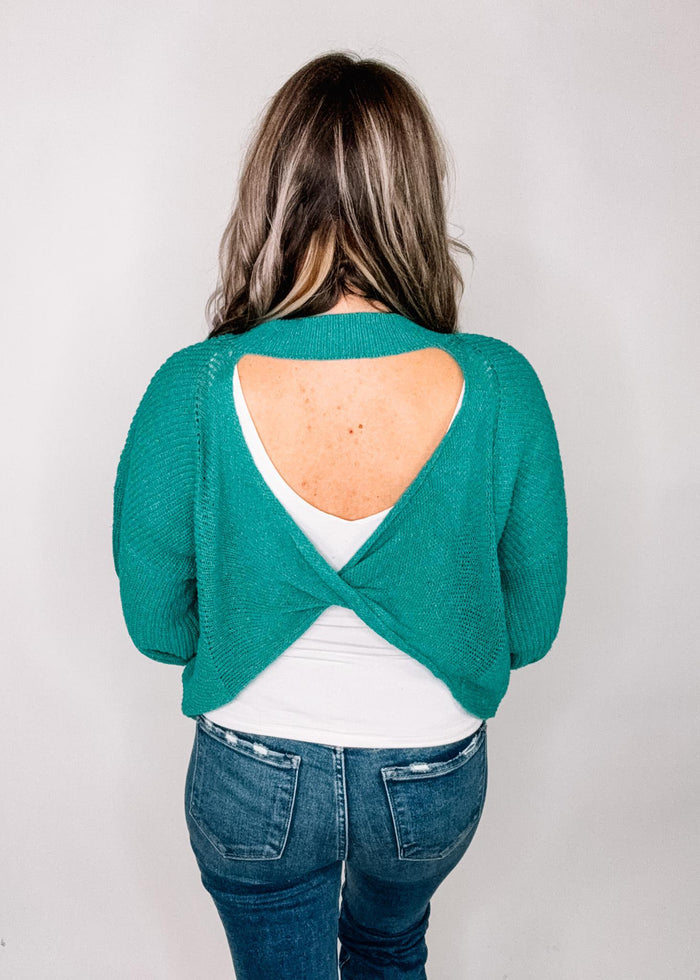 Twist Back Knit Sweater