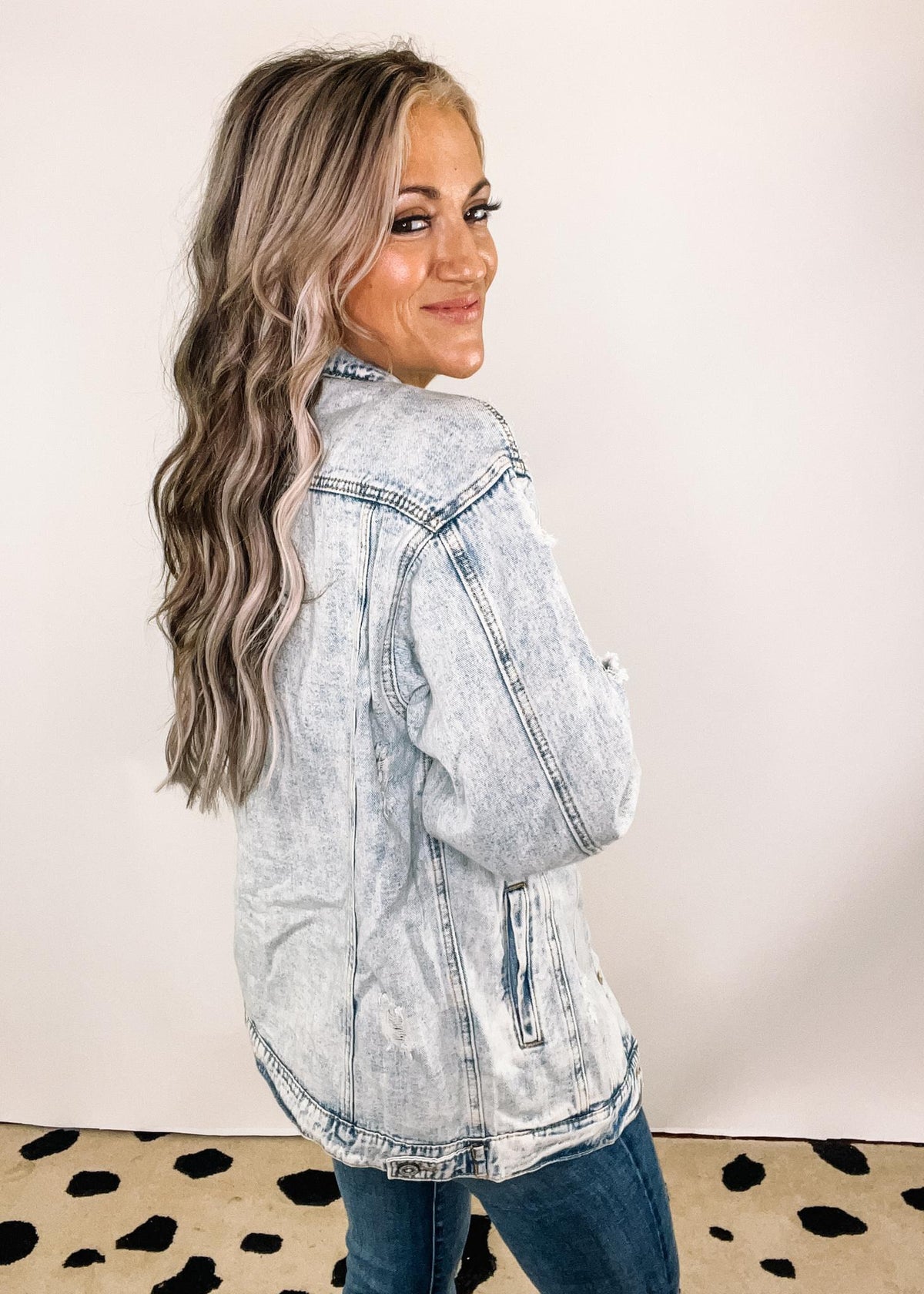 Acid Wash Distressed Denim Jacket