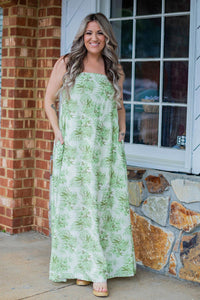 Olive Floral Tube Dress