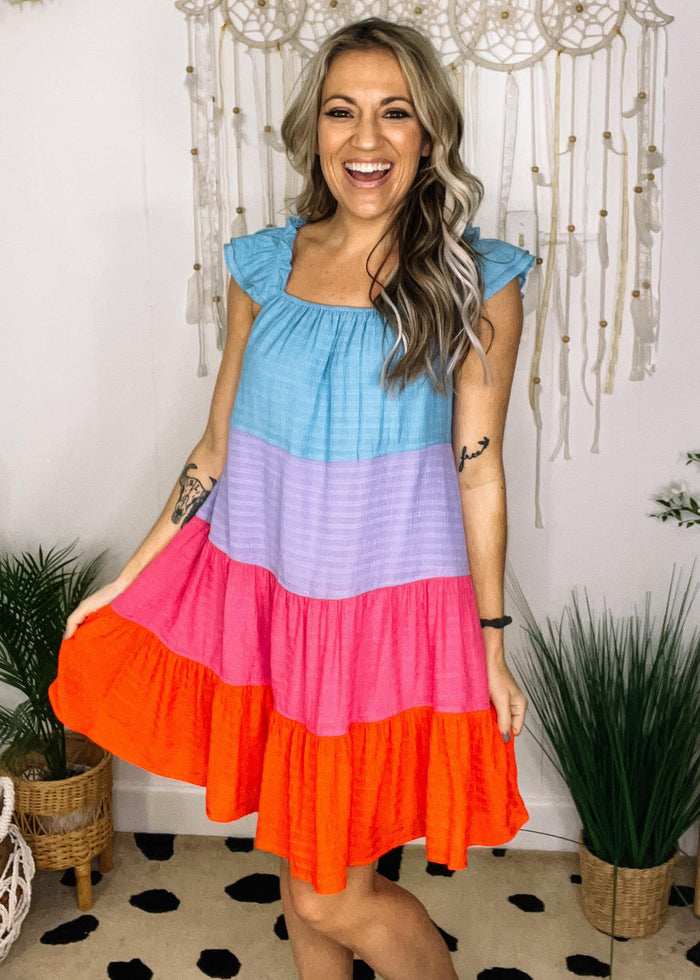 Bethany Colorful Tiered Sun Dress