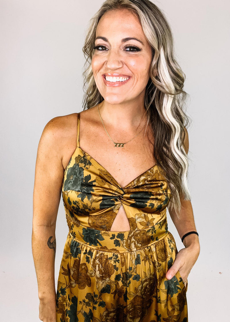 Gold Floral Jumpsuit