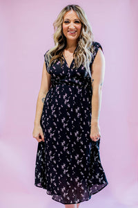 Ditsy Floral Grecian Midi Dress