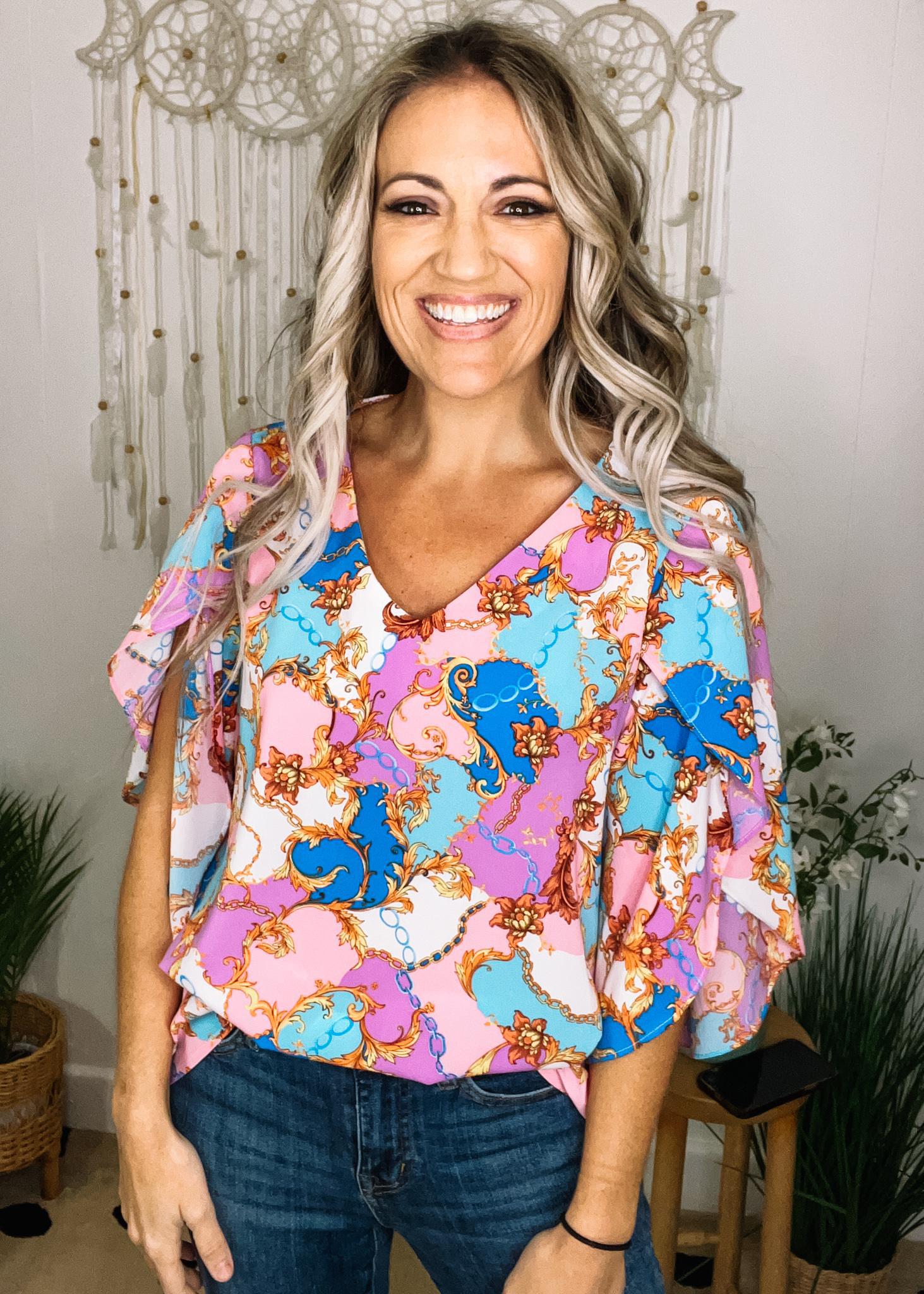 レディース TWILL BUTTERFLY SLEEVE BLOUSE