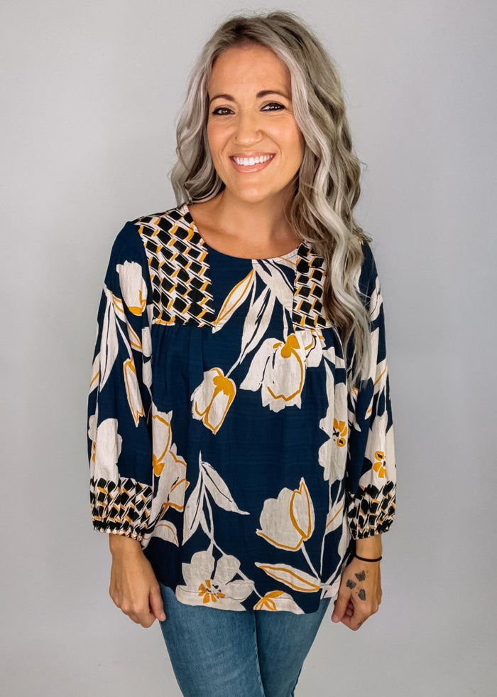 Midnight Floral Blouse