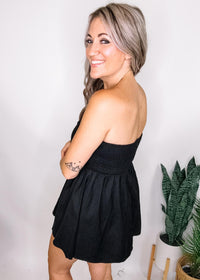 Black Babydoll Tube Top Romper