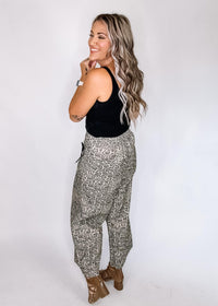 Animal Print Chunky Wide Leg Pant with Bows
