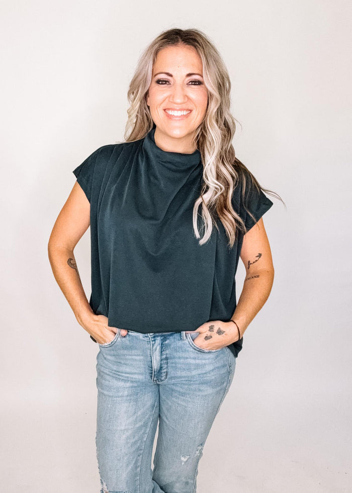 Midnight Drape Neck Blouse