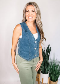 Washed Denim Vest