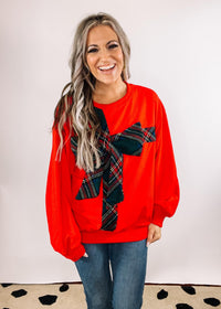 Holiday Ribbon Crew Neck Sweatshirt