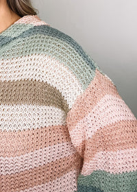 Neutral Tone Light Weight Striped Sweater