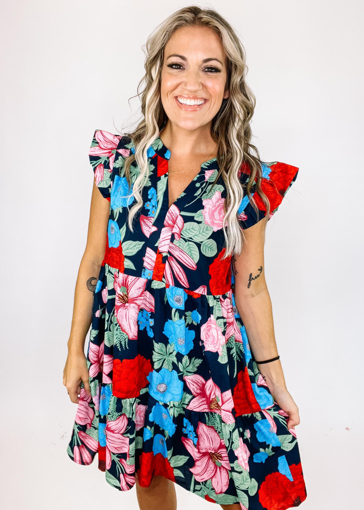 Navy Poppy Flutter Dress Small Navy Poppy Flutter Dress Small