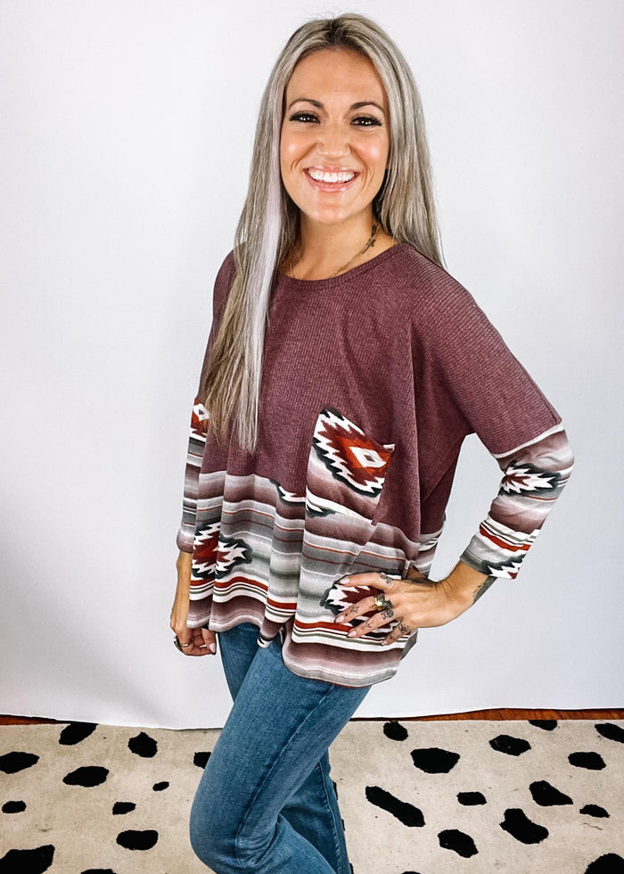 Burgundy Aztec Dolman