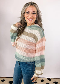 Neutral Tone Light Weight Striped Sweater