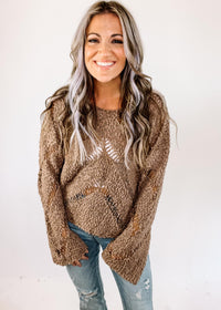 Coco Crochet Long Sleeve Sweater Top