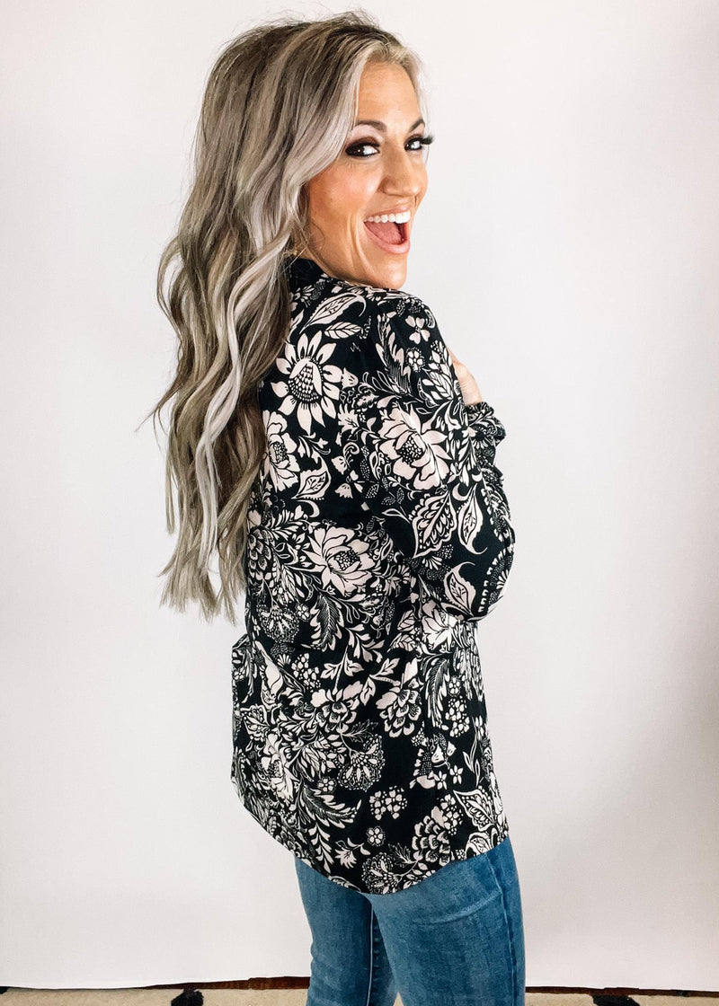 Ornate Floral Long Sleeve Top