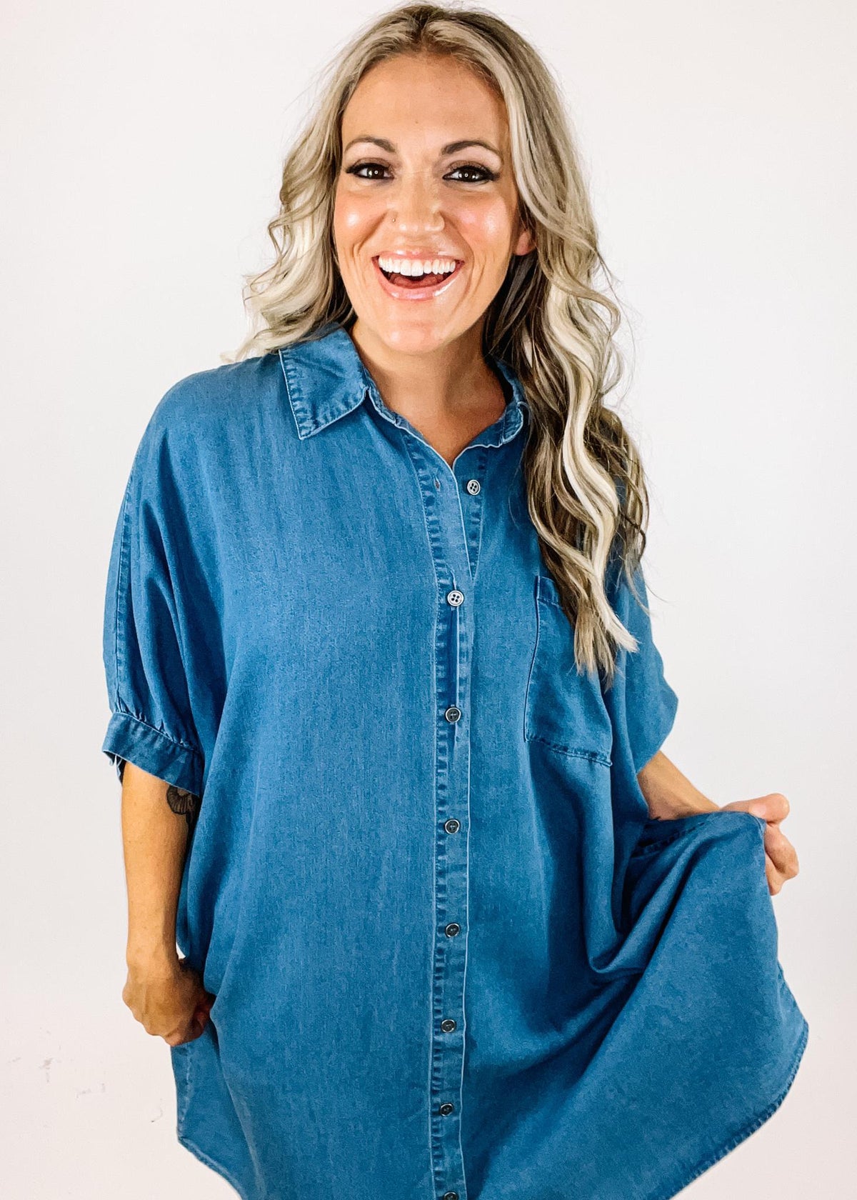 denim poncho dress DENIM DRESS AND PONCHO