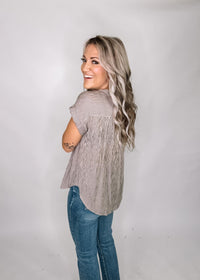 Champagne Pinstripe Top