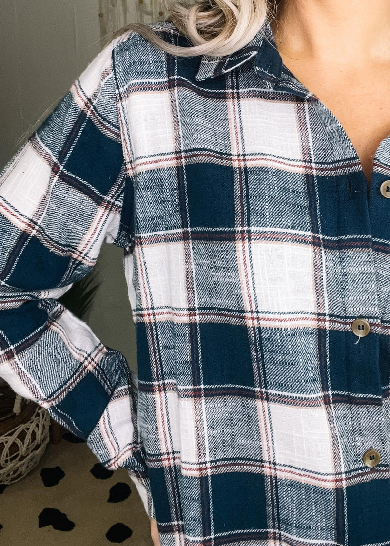 Plaid Shacket with Front Pocket