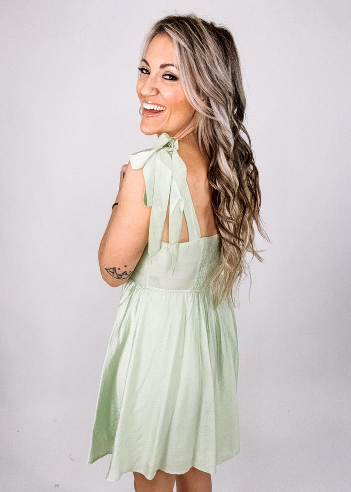 Spring Green Corset Mini Dress