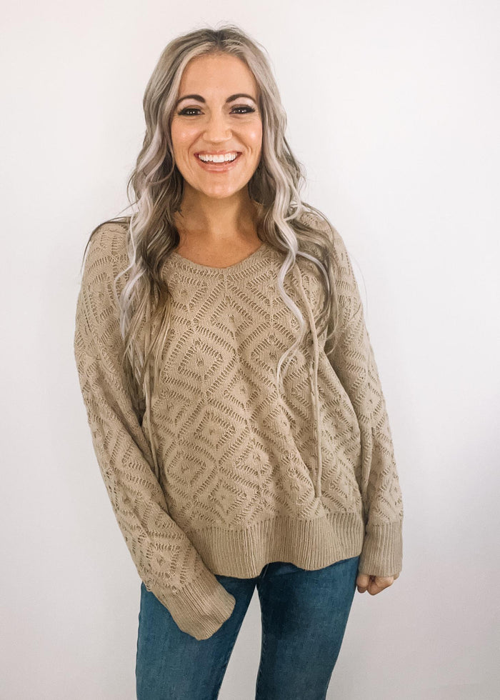 Light Mocha Patterned Hoodie