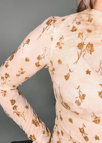 Cream Latte Mesh Sleeve Top