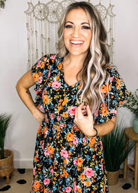 Sarah Fit and Flare Floral Midi Dress