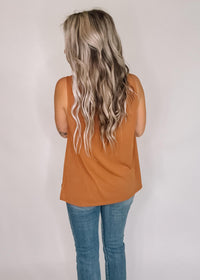 Clay Cowl Neck Sleeveless Top