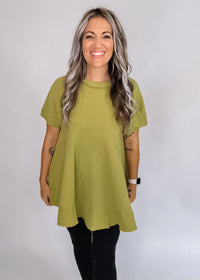 Avocado Gauze Mini Dress