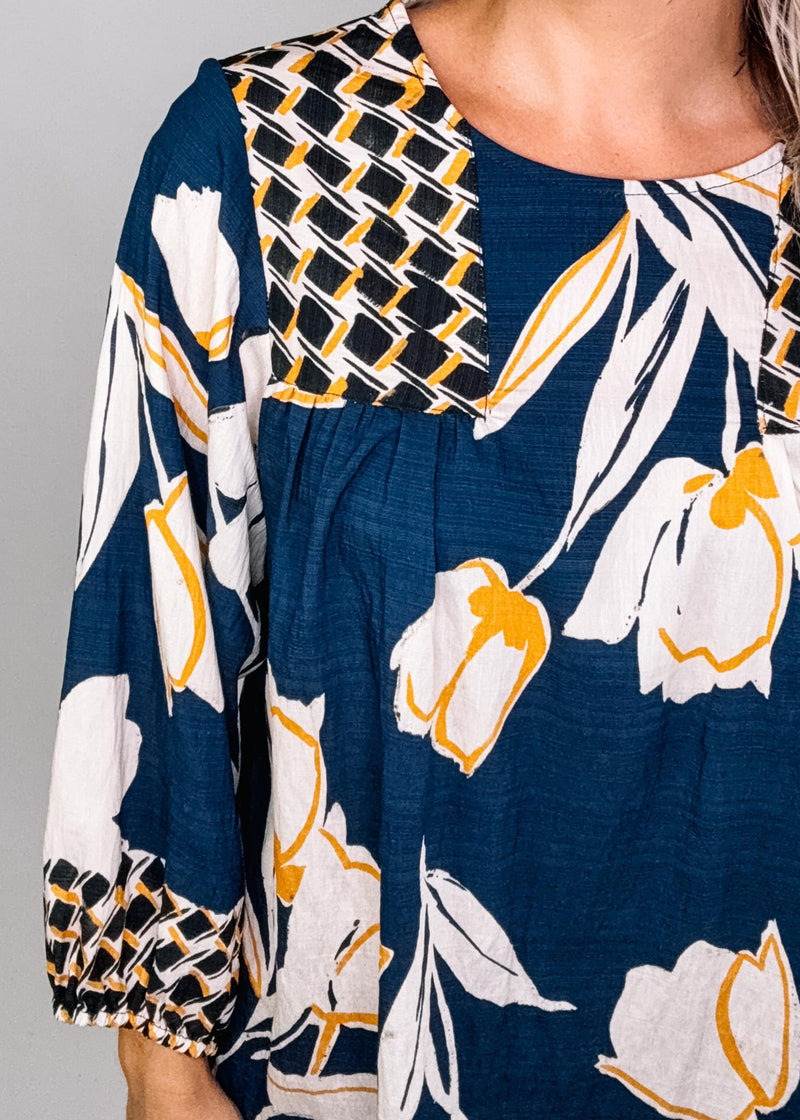 Midnight Floral Blouse