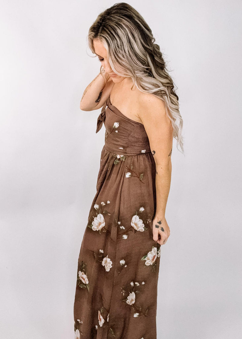 Strapless Floral Jumpsuit