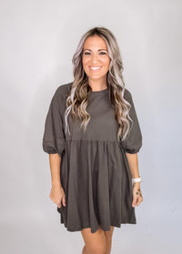Ash grey Mini Babydoll Dress